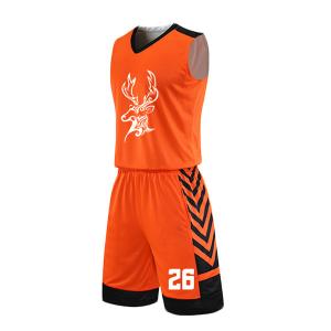 Cool Orange Color Basketball Sports Clothes For Men Sleeveless All Seasons