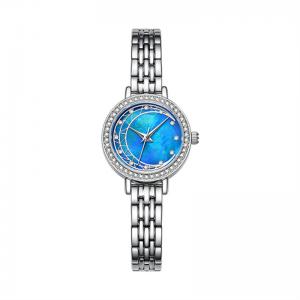 Metal Mother Of Pearl Dial Watches Coated Glass Mirror Women'S Diamond Bracelet Watches