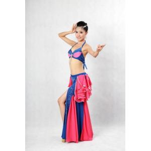 2 Tones Chiffon Belly Dancing Clothes Sexy Skirts With Slits On The Side