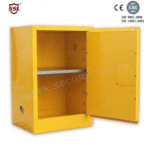 Fire Resistant Yellow Safety Mobile Storage Cabinet , Flame Proof Cabinets 20 Gallon