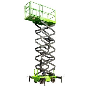 China 9m 300kg Four Wheel Self Propelled Hydraulic Platform Mobile Scissor Lift Table wholesale