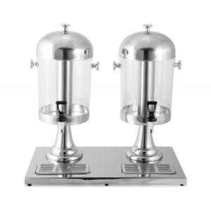 China 8 + 8Ltr Stainless Steel Cookwares / Round Lid Double Juice Dispenser with Plastic Handle Center Ice Core supplier