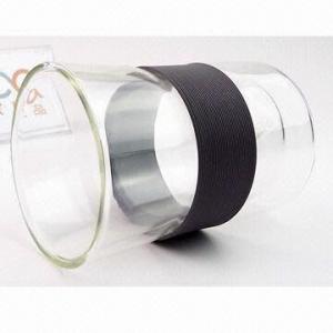 Two-layer Glass Coffee Cup with Silicone Sleeves, 360mL