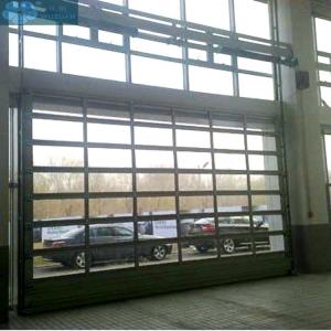 China 220V 2.5mm Galvanized Steel PC Glass Panel Garage Doors supplier