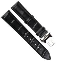 China CE Passed Leather Watch Strap Bands , 20mm Watch Strap With Butterfly Buckle on sale