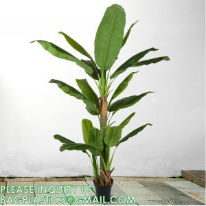 Artificial Banana Tree 6ft Tall 22 Large Leaves Triple Stalk Faux Banana Silk Tree Artificial Banana Leaf Plant