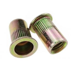 China M3 - M12 Blind Flat Head Rivet Nut Knurled Carbon Steel Yellow Zinc Plated supplier