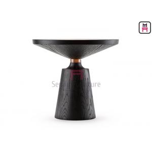 Modern Stainless Steel Coffee Table , Solid Wood Base Marble Circle Table 