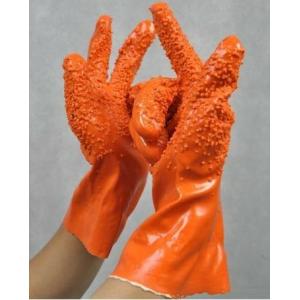 China PVC gloves with chips on palm and fingers supplier