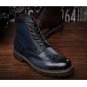 Fashion Style Mens Leather Dress Boots Carve Vintage Pointed Toe Men Martin