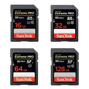 SanDisk 16GB 32GB 64GB 128GB SD SDHC SDXC EXTREME PRO 4K UHD Class10 95MB/s