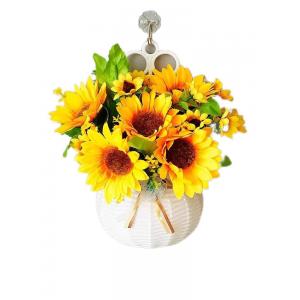 OEM Artificial Fake Flower Baskets Outdoor Wall Hanging