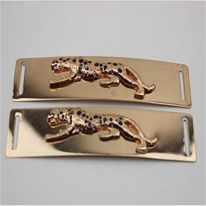 China High Quality Light Gold Shoelaces Accessories Engraved Embossed Leopard Metal Buckle For Shoe supplier