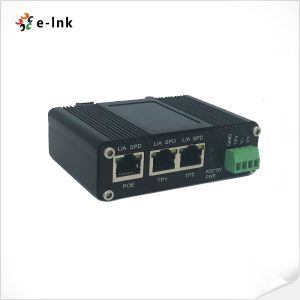 China Industrial IEEE802.3af/at PoE Splitter con función de interruptor de 2 puertos, voltaje de salida 12VDC con distancia de hasta 100 metros wholesale