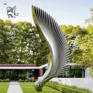 China Stainless Steel Angel Wings Sculpture Abstract Polished Metal Garden Modern Art Statues Large Outdoor supplier