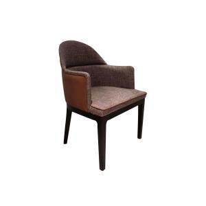 Overstuffed chairs by Fabric mix Leather upholstered cushion for Leisure Armchair in Hospitality lobby furniture