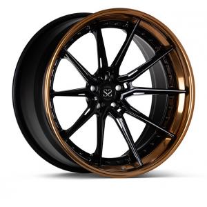 China Forged 3 Piece Wheels 24inch Polished Bronze Lip Gloss Black For RS5 Rims supplier