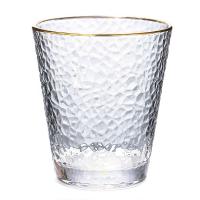China 300ml 320cm 400ml Gold Rim Drinking Water Glasses Crystal Lead Free on sale