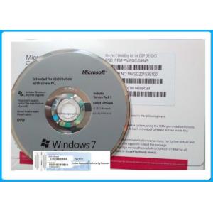 China Genuine Microsoft Windows 7 Pro OEM Key 64 Bit DVD / COA License Key wholesale