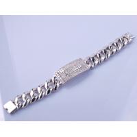 China 19cm 925 Silver CZ Bracelet 100g Personalized Sterling Silver Friendship Bracelets on sale