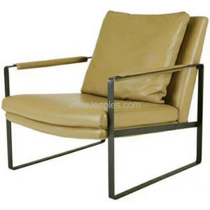 Armação de aço envernizada traseira da cadeira de Leman Lounge/cadeira de sala de estar de couro do chaise, cor opcional