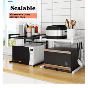 Retractable Kitchen Microwave Oven Storage Rack Paint Surface 60KG Limit