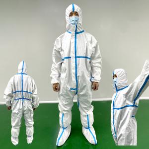 Unisex Type 4 Disposable Coveralls Long Sleeve Full Body Protection Hospital Hazmat Suit