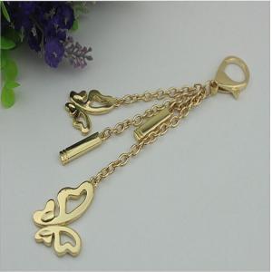 New design light gold butterfly shape handbag decorative hanging fitting with hooks