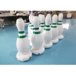 China 1.2m PVC Tarpaulins White Inflatable Human Bowling Pins For Sports Games supplier