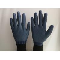 China Anti Slip Granule Black Latex Gloves , Latex Dipped Work Gloves Comfortable Hand Feeling on sale