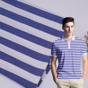 China Moisture Wicking Cotton Pique Fabric Breathable Stretch Striped Lycra Texture supplier