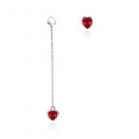 China 0.58m 3.3g Sterling Silver Heart Earrings Zircon Long Drop Chain Earrings ODM on sale