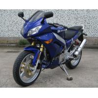 China Blue Double Cylinder Four Stroke 250cc Chopper Motorcycle With Forced Air Cooling on sale