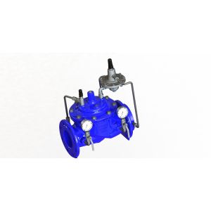 China PN16 最高圧力 ステンレス鋼製フルポート流量制御バルブ、ナイロン補強ダイヤフラムおよびブルーRal5005仕上げ wholesale
