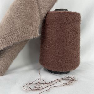 China 1.3cm NM12 Red/Brown Soft Eyelash Yarn For Knitting Fleecy Sweater And Downy Cardigan wholesale