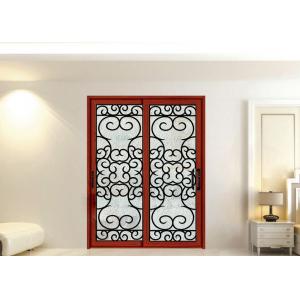 China Wrought Iron Security Doors Glass Agon Filled 22*64 inch Size Shaped Wrought Iron Exterior Doors supplier