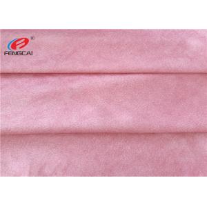 China Pink Color 100% Printed Suede / Faux Suede Fabric For Sofa , Eco - Friendly supplier