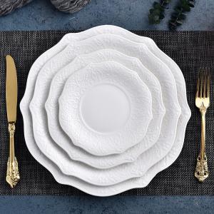 6.5" Glazed Ceramic White Dinner Plates For Hotel Catering Wedding