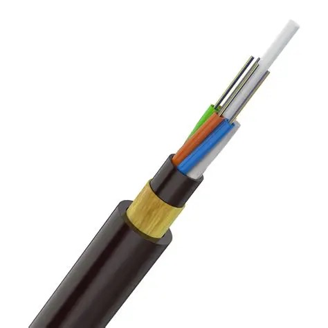 China Câble à fibre optique ADSS DJ à haute résistance à la traction, 2 à 12 coeurs, tube lâche, entièrement diélectrique, autoportant, pour ligne aérienne électrique supplier