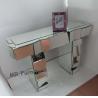 China Artificial Mirror Furniture Set Angled Facet Glass Mirrored Stand Desk wholesale
