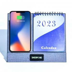 2023 2024 Desktop Wireless Charger Customized Desk Calendar