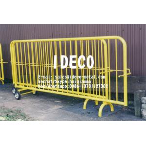 China Temporary Fences, Movable/Mobile Steel Barricades, Portable Crowd Control Barriers with Rollers/Wheel Base wholesale