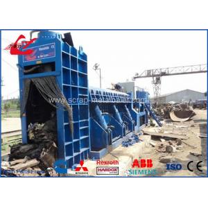 Hydraulic Scrap Baling Press Shearing Machine , Scrap Steel Cutting Machine With Electric Motor Power