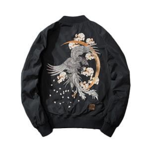 China Winter Waterproof Embroidery Mens Flight Jacket Slim Fit Type Moisture Wicking supplier