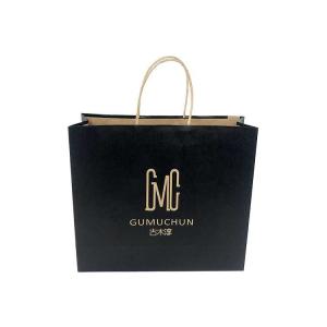Custom Printed Retail Black Paper Shopping Bag OEM ODM Acceptable