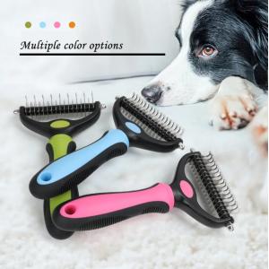Custom Self Cleaning Cat Brush Red Blue Dog Hair Remover Comb