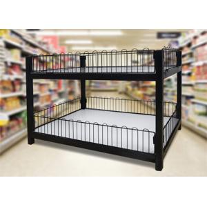 Two Layer Supermarket Display Shelving Supermarket Promotion Table With Storage Cabinet