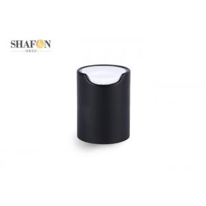 China Black Disc Top Cosmetic Bottle Caps 20 / 410 Electrified Aluminum Customized Design supplier
