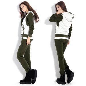 China Army Green , Women / Ladies Hooded Sweatshirts Cotton supplier