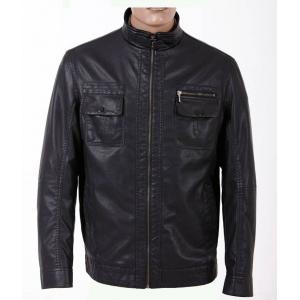 China Size 52, Classic and Black Charm Men Lightweight PU Leather Motorcycle Jackets supplier